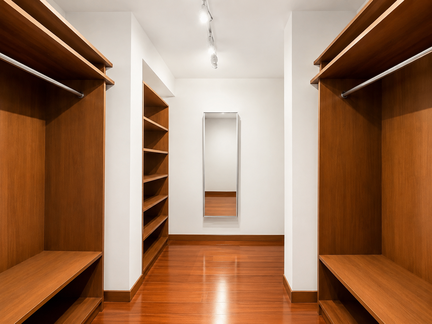 Amplio walk-in closet en madera